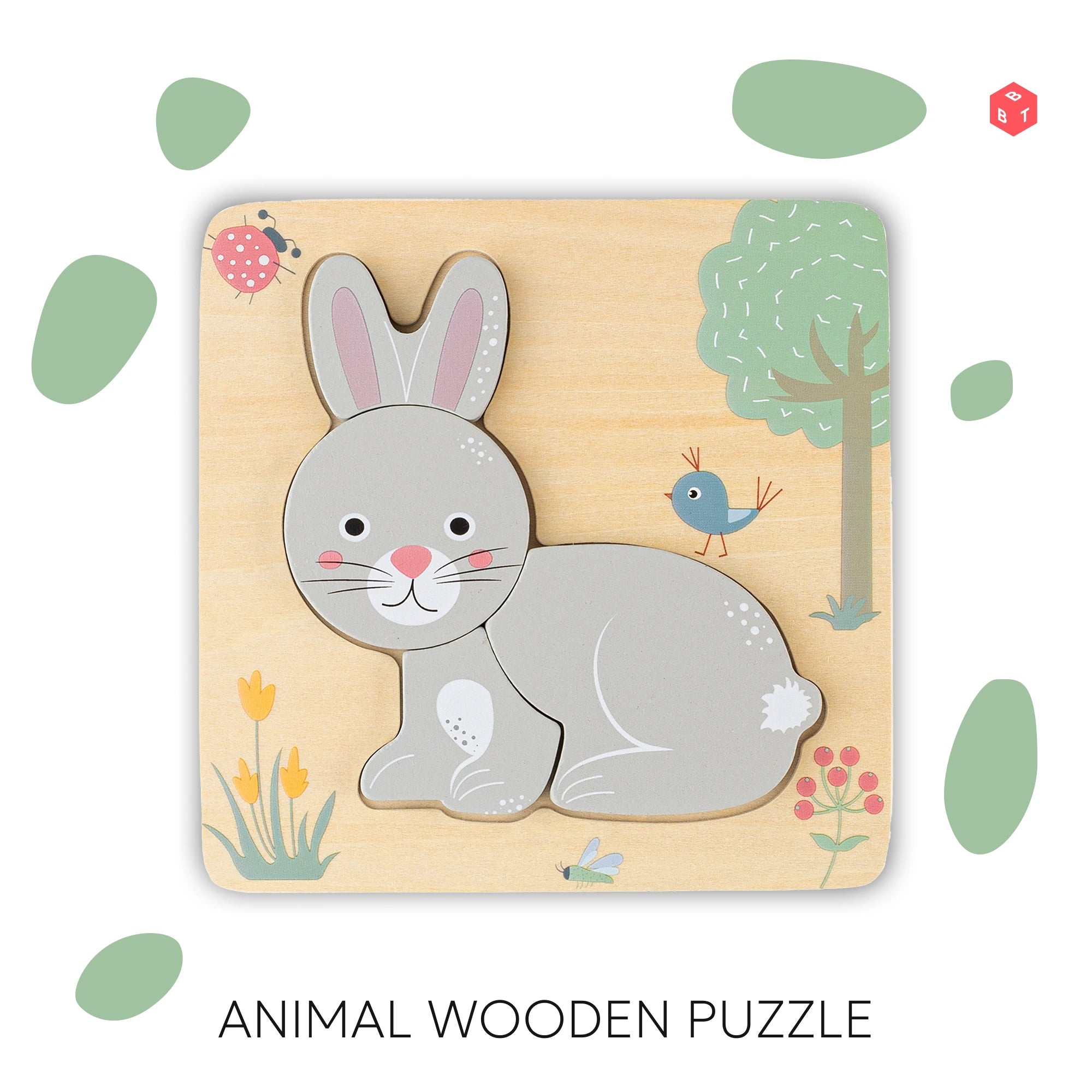 BusyBuddyToys™ Wooden Puzzle Rabbit