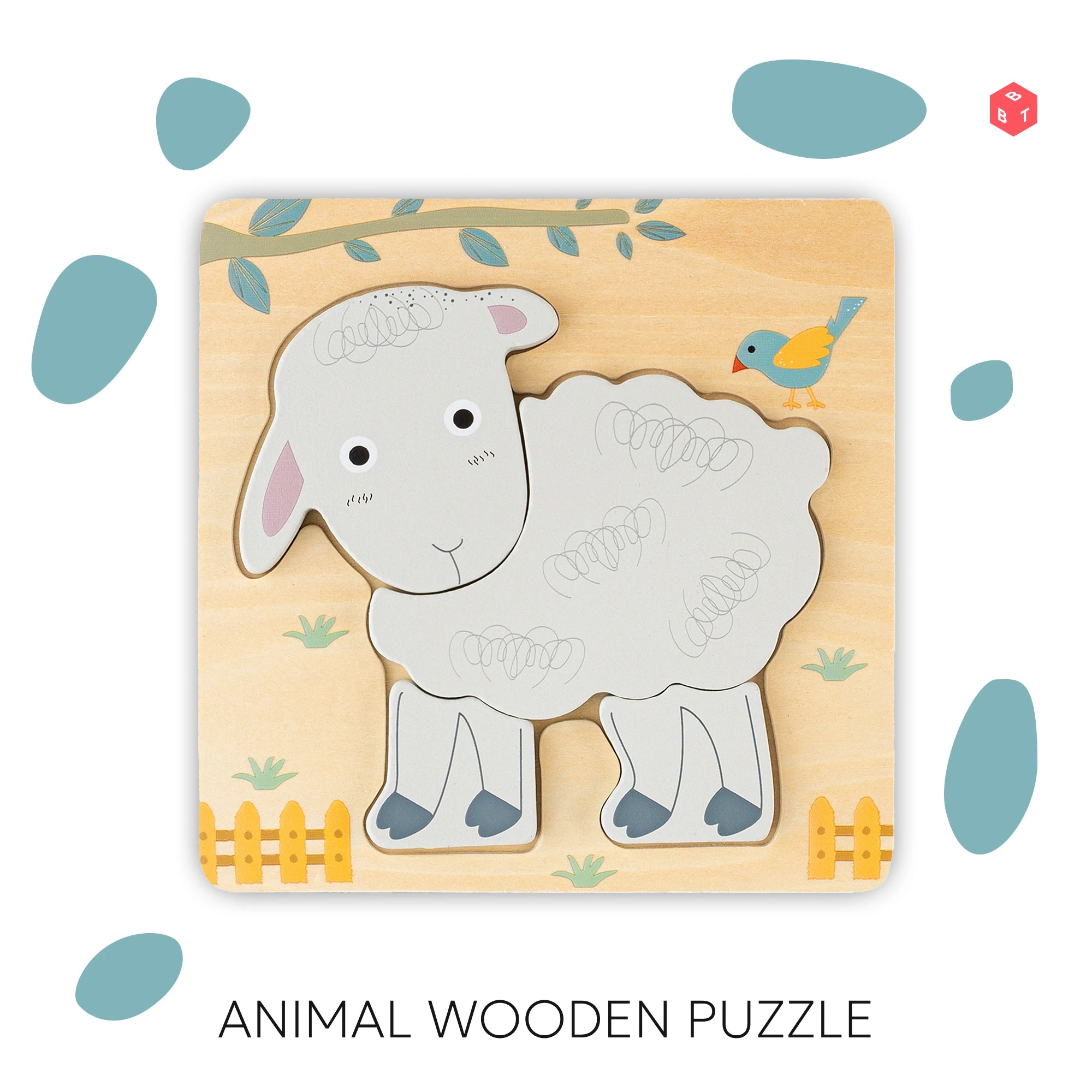 BusyBuddyToys™ Wooden Puzzle Sheep